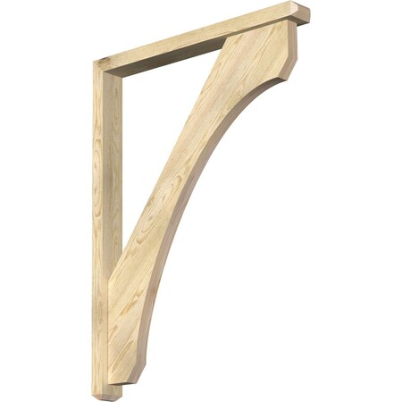 Ekena Millwork Legacy Craftsman Rough Sawn Bracket w/ Offset Brace, Douglas Fir, 4"W x 36"D x 48"H BKT0402X36X48LEC04RDF